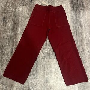 Red Casual Straight-Leg Bottoms